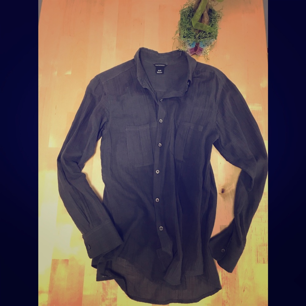 Club Monaco shirt XS/TP charcoal gray 100% cotton